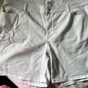 Lane Bryant white denim shorts